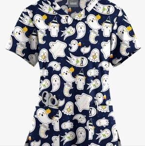 Butter Soft Ghost Scrub Top